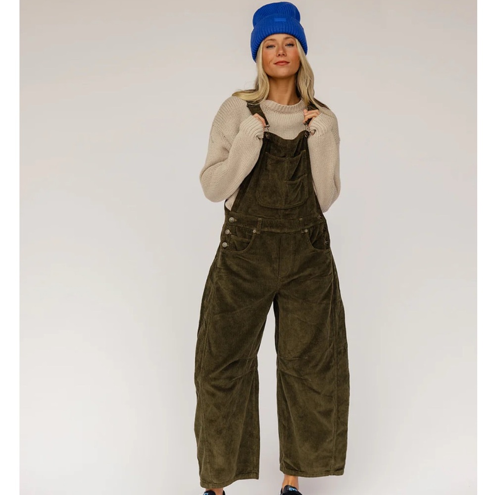 We The Free “Good Luck” Corduroy Barrel Overalls